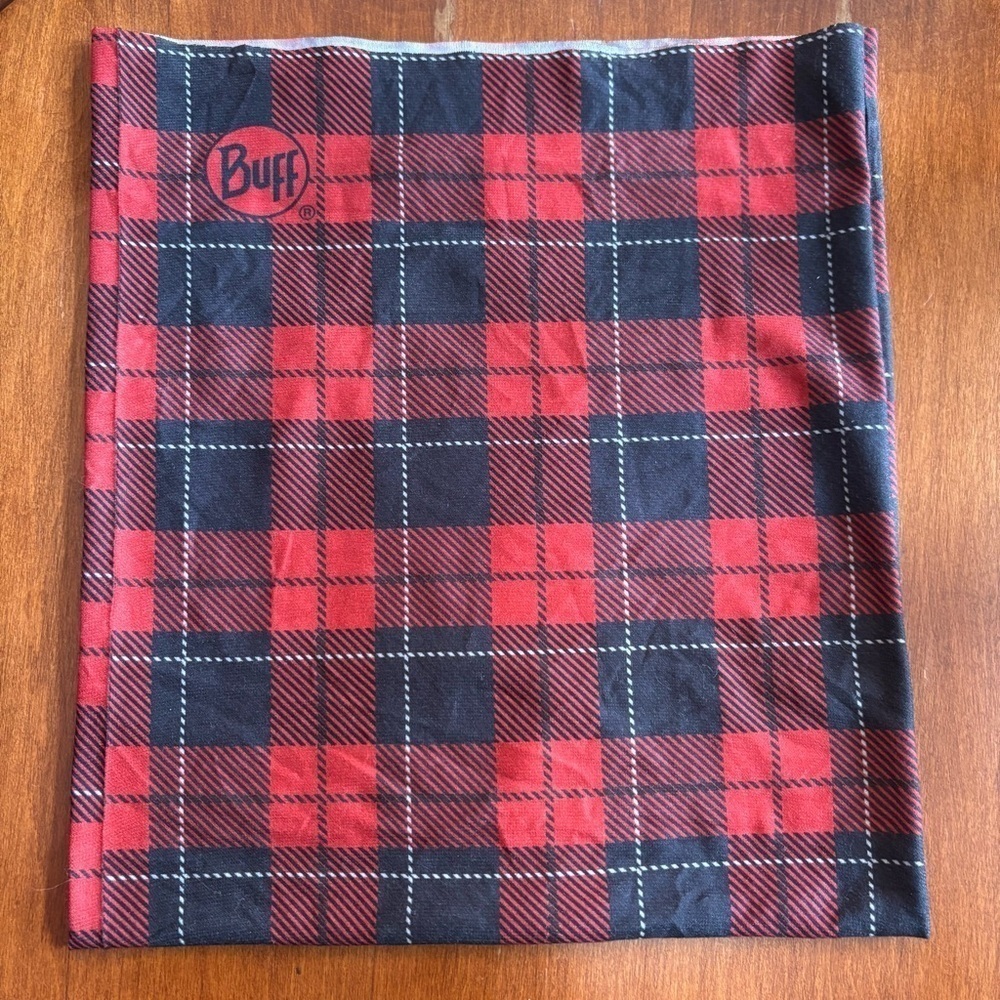 Buff Red and Black Plaid Neck Gaiter/Scarf